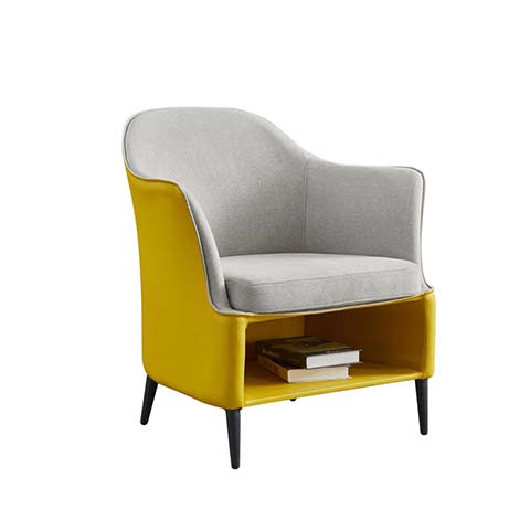 Two-Tone Upholstered Accent Armchair with Open Under-Seat Storage