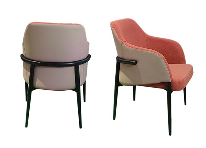 Two-Tone Upholstered Lounge Armchair