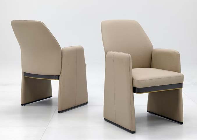 Upholstered Block Base Dining Armchair