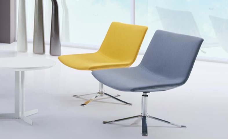 Armless Low-Profile Swivel Lounge Chair