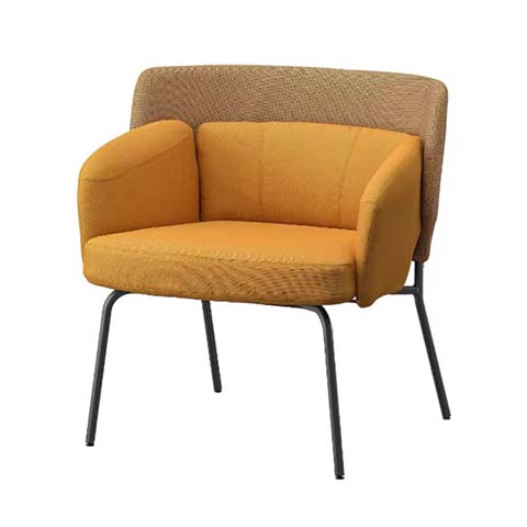 Modern Upholstered Lounge Armchair with Metal Legs