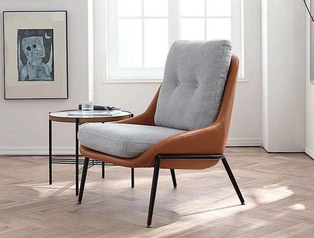 Two-Tone Armless Tufted Accent Lounge Chair