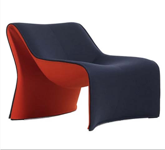 Two-Tone Folded Monocoque Armless Lounge Chair
