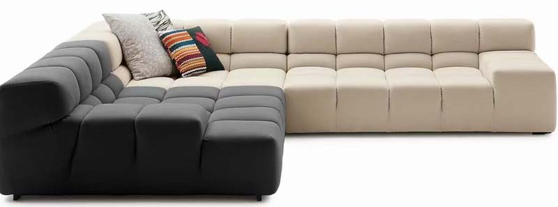 L-Shaped Modular Tufted Sectional Sofa