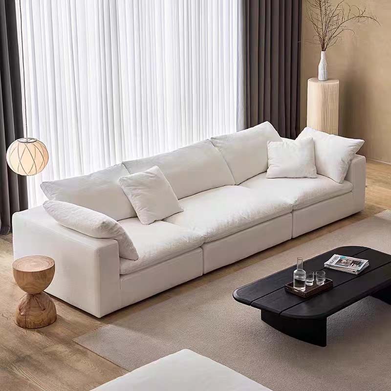 Off-White Upholstered 3-Seat Modular Sofa