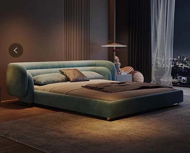 Curved Upholstered Platform Bed