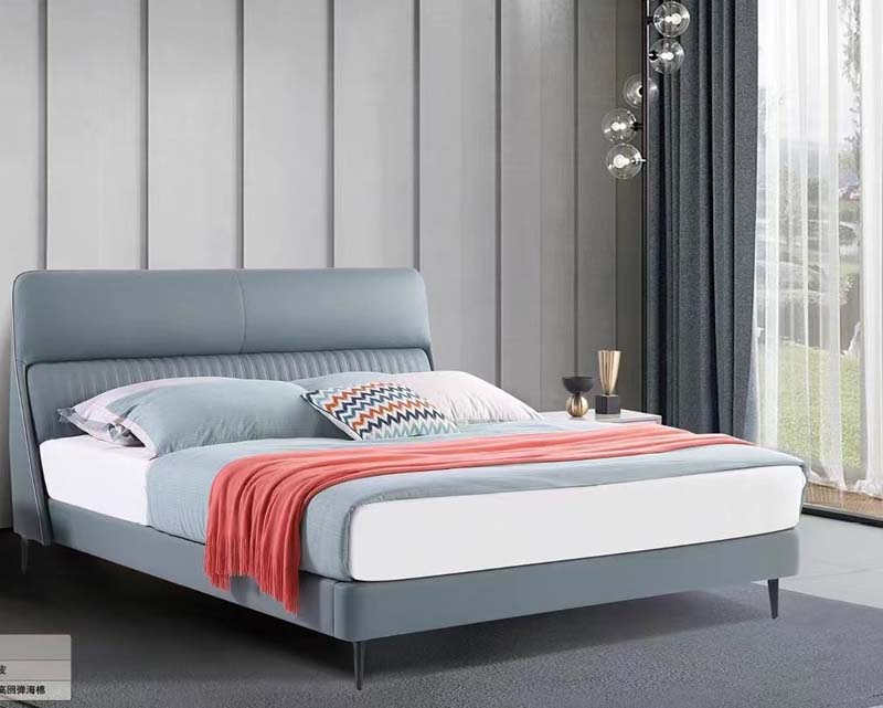 Upholstered Low-Profile Platform Bed with Padded Headboard