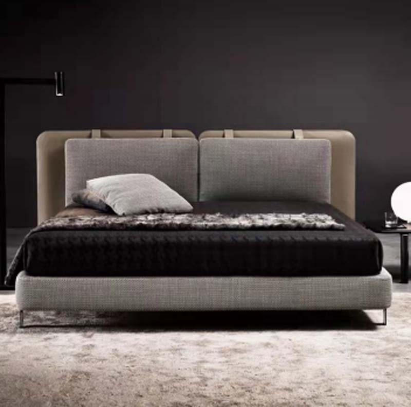 Upholstered Platform Bed with Split Padded Headboard