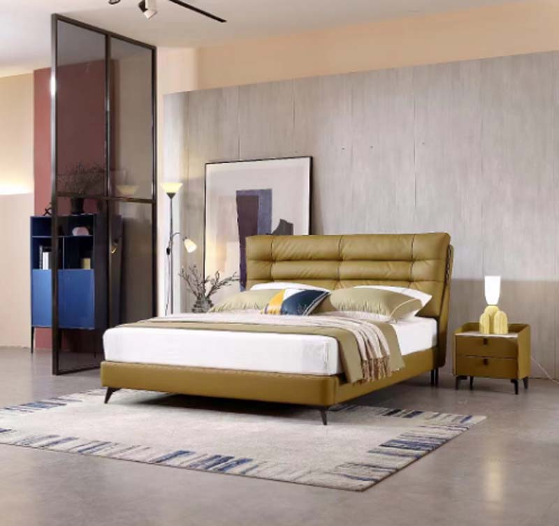 Channel-Tufted Upholstered Platform Bed with Upholstered Side Rails
