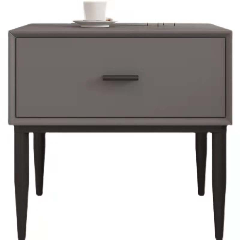 Modern Gray One-Drawer Nightstand