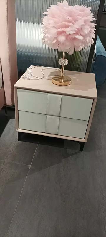 Modern Two-Drawer Upholstered Nightstand