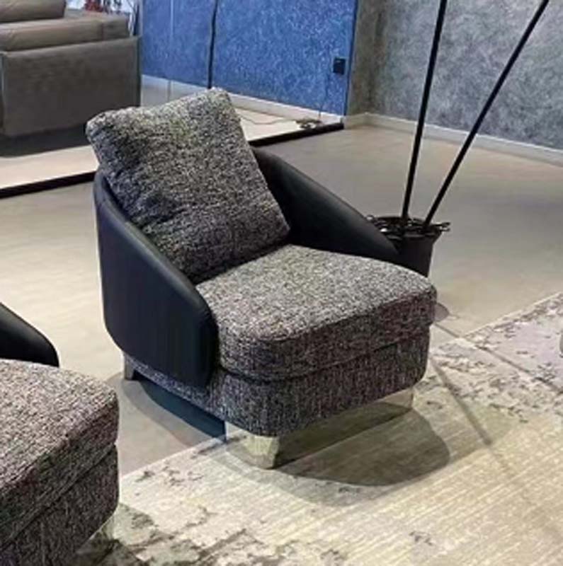 Contemporary Upholstered Swivel Lounge Chair with Integrated Arms