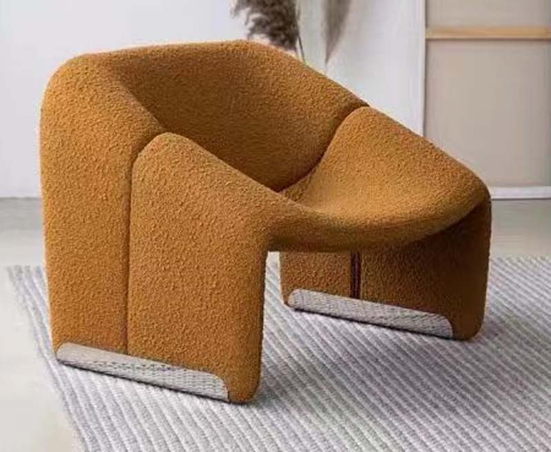 Boucle Upholstered Integrated Lounge Armchair