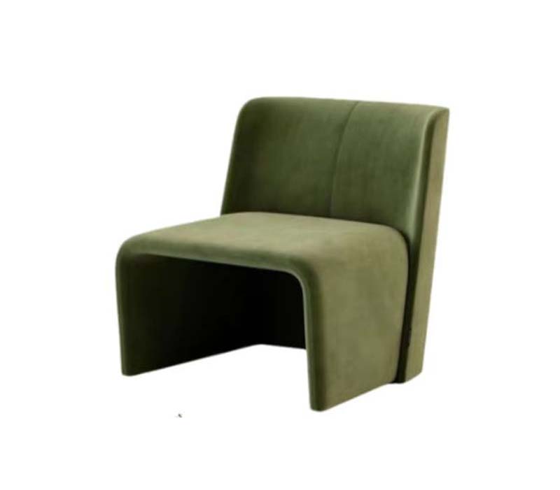 Olive Green Upholstered Armless Lounge Chair