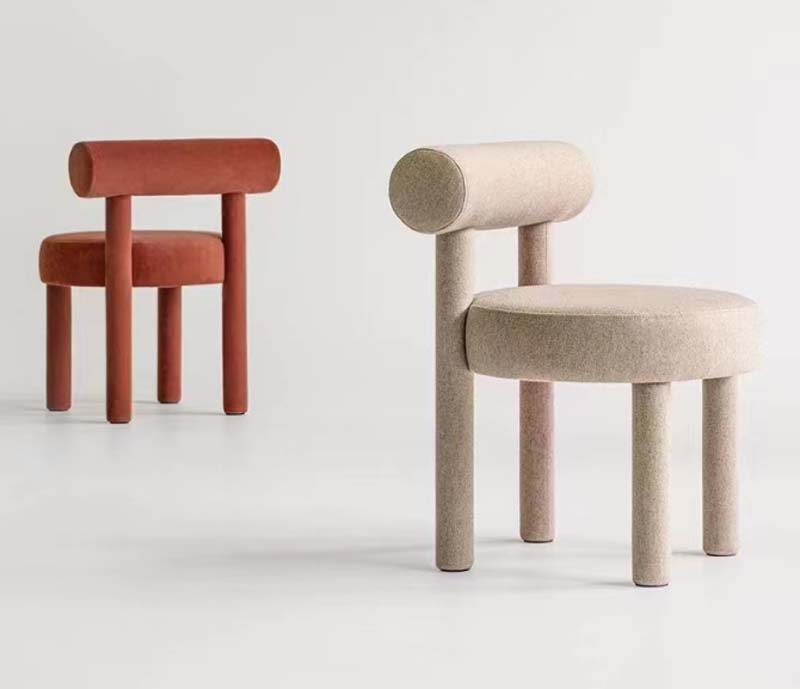 Fully Upholstered Cylindrical Back Dining Chair