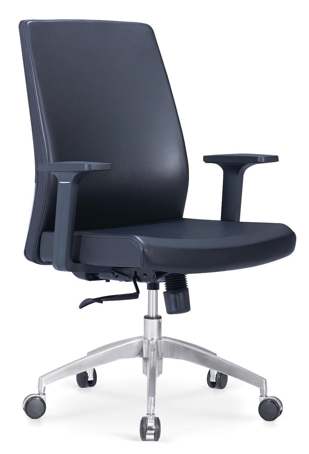 Black Leather-Look High-Back Executive Office Chair