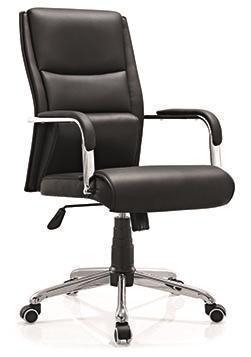 Black High-Back Executive Swivel Office Chair with Padded Chrome Arms