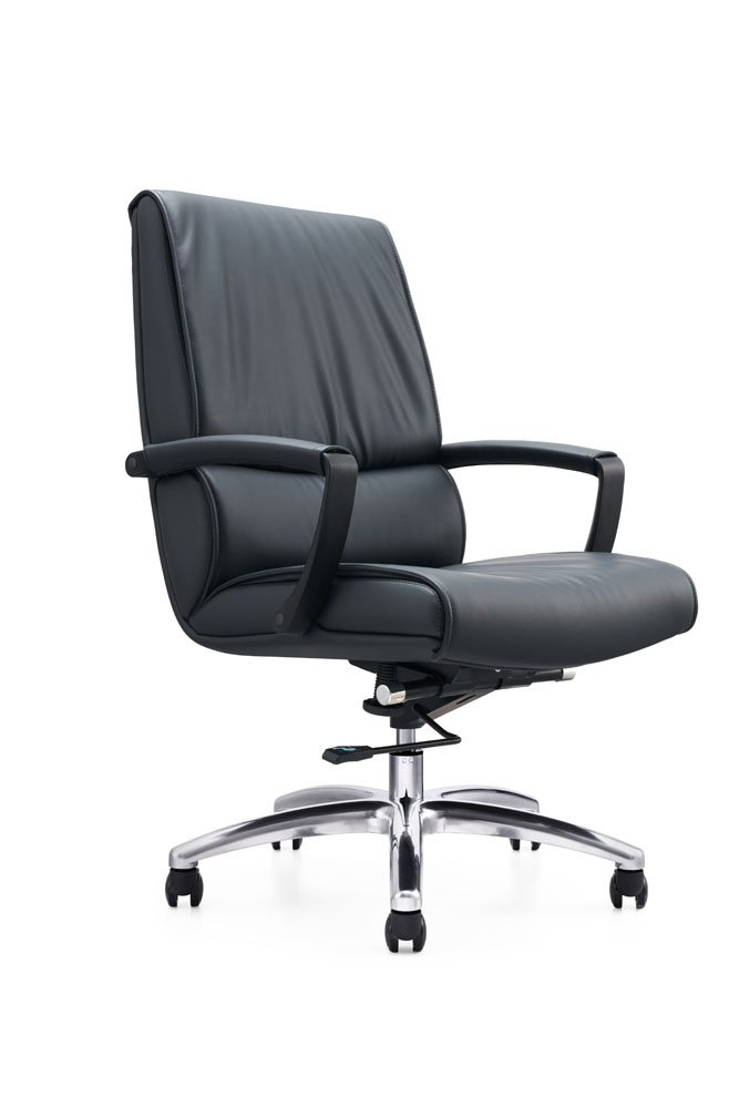 Black High-Back Leather Executive Office Chair