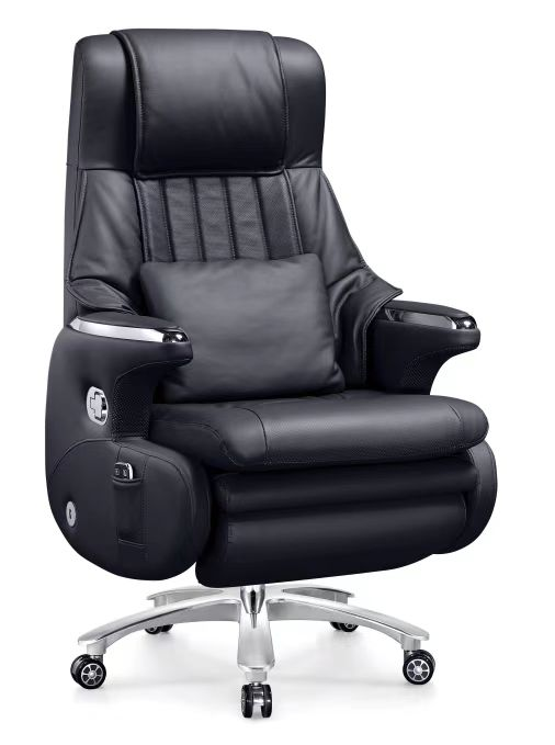 Black Padded High-Back Executive Reclining Office Chair