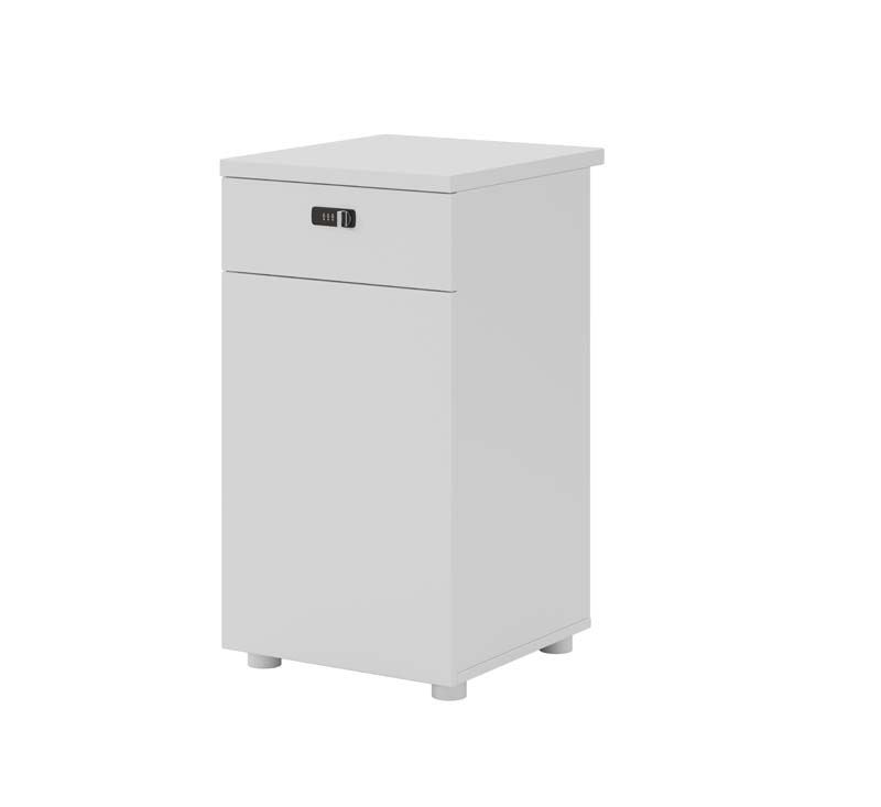 Light Gray Lockable Narrow Storage Pedestal