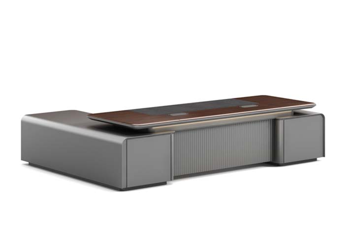 Contemporary Executive Desk with Dual Storage Pedestals