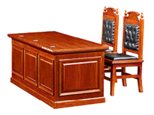 Traditional Raised-Panel Reddish Brown Courtroom Judge Trial Desk with Cable Grommets