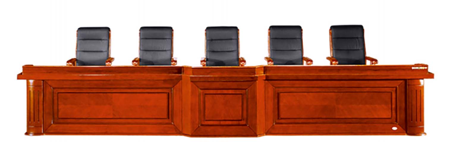 5-Seat Modular Wood Veneer Conference Presiding Rostrum Table