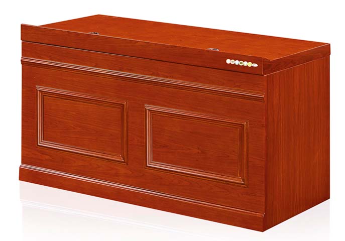 Formal Red Wood Veneer Judges' Bench / Conference Dais Desk with AV Controls