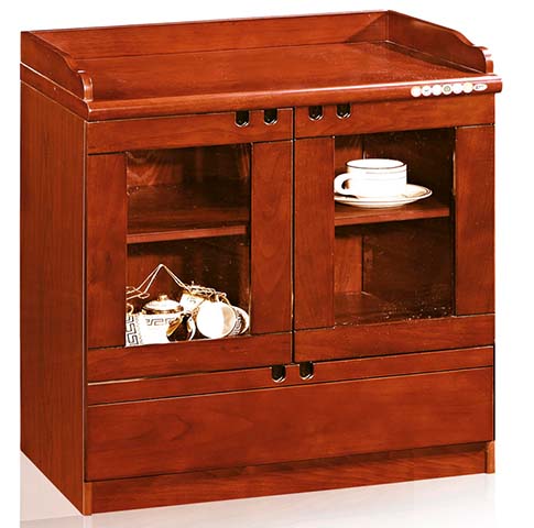 Solid Wood Office Tea Cabinet with Integrated Electric Tea Service Provision