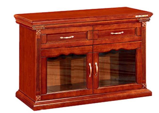 Traditional Mahogany Finish Desk-Side Office Printer Utility Cabinet