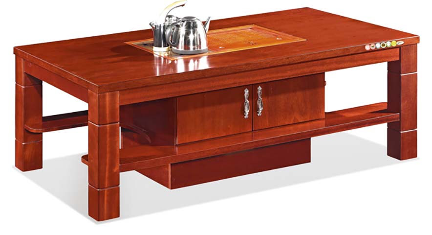 Red Brown Integrated Kung Fu Tea Service Coffee Table with Auto-Fill Kettle