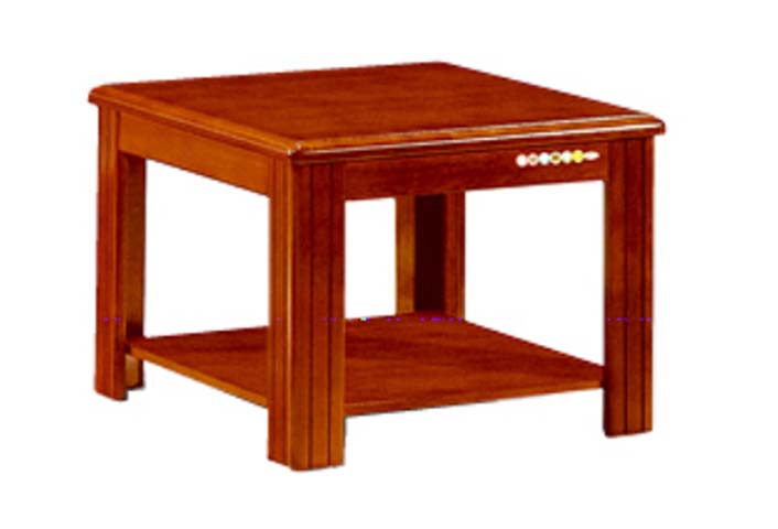 Traditional Solid Wood Square Side End Table with Lower Open Shelf