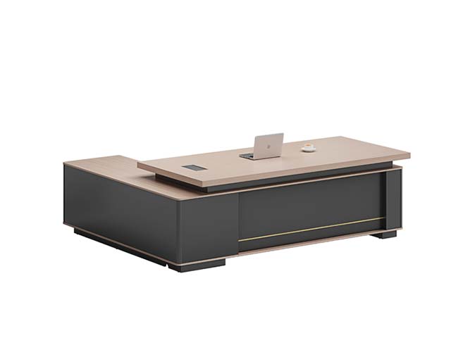 Modern L-Shaped Stepped Executive Desk with Side Return Storage