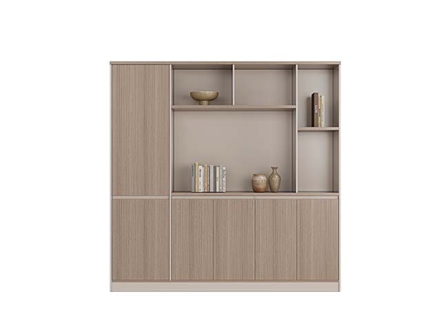 Modern Open and Closed Storage Office Bookcase