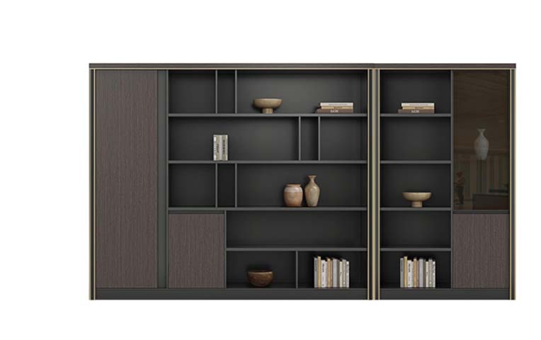 Modern Executive Two-Tone Office Bookcase Storage Cabinet