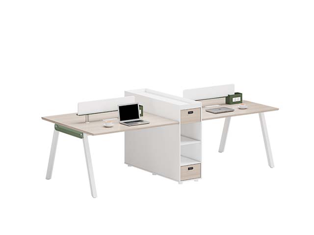 2-Person Face-to-Face Office Bench Workstation with Central Storage Divider