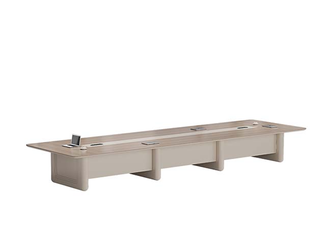 Modern Rectangular 12-Seat Conference Table with Central Integrated Power/Data Channel