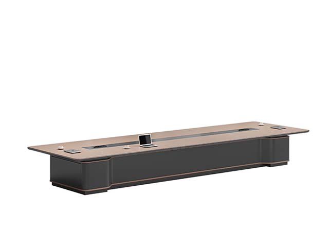 Rectangular Luxury Large Conference Table with Central Cable Management