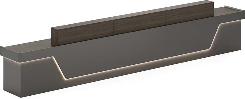 Modern Linear Reception Desk with Integrated Ambient LED Lighting