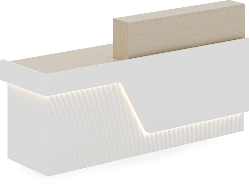 Modern Two-Tone Illuminated Commercial Reception Desk