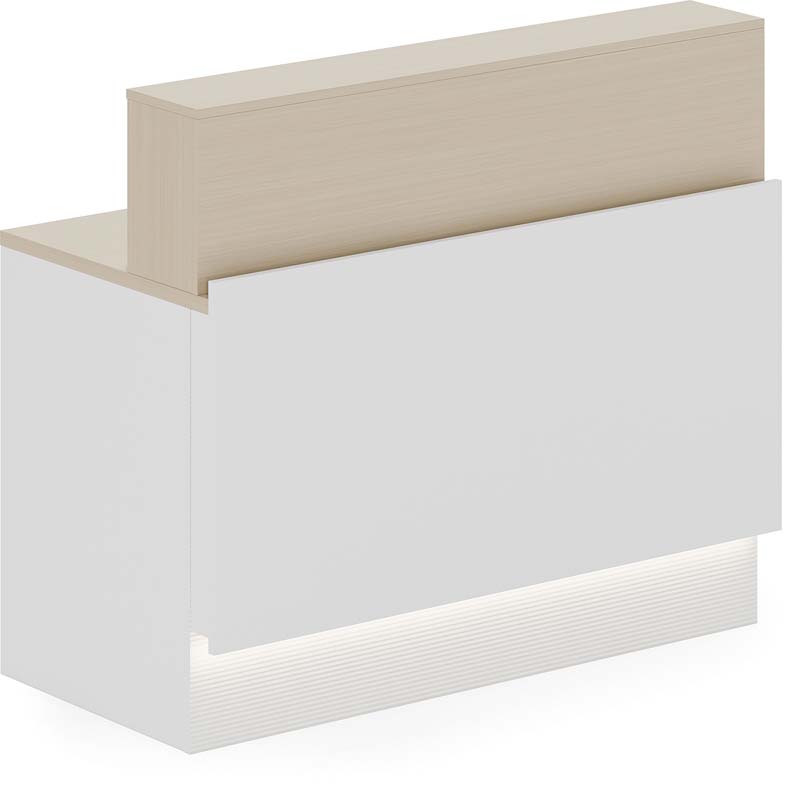 Compact Straight Reception Desk with Integrated Ambient Base Lighting