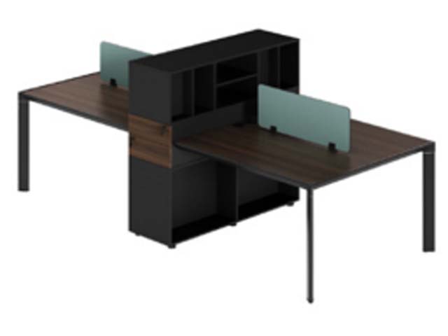 2-Person T-Shaped Office Workstation with Central Storage Divider WS-T2-2415-WB