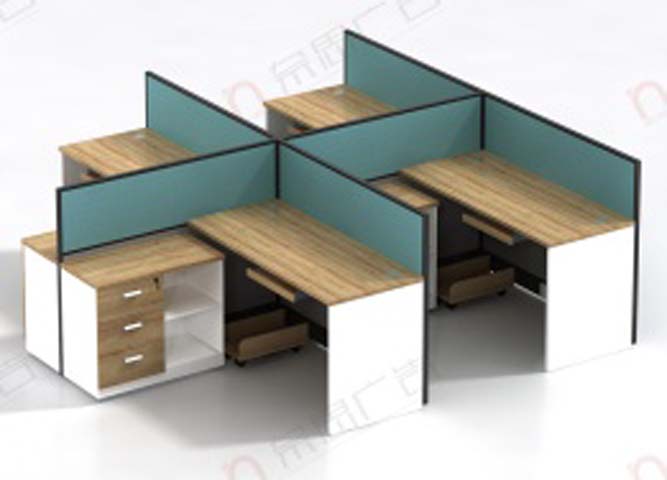 4-Person Cross Partition Office Cubicle Workstation with Integrated Storage OFW-CUB-4P-X-2840