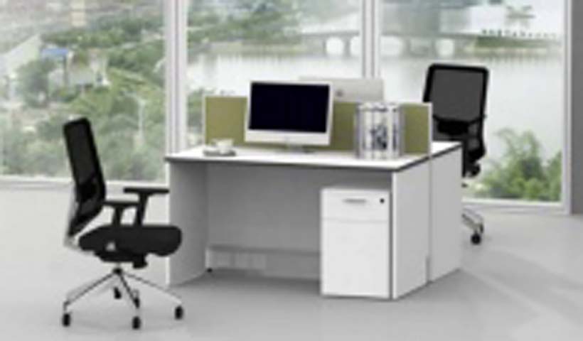 2-Person Face-to-Face Modular Office Workstation Desk with Partition Screens and Lockable Drawer Pedestals WS-2P-1400-WG