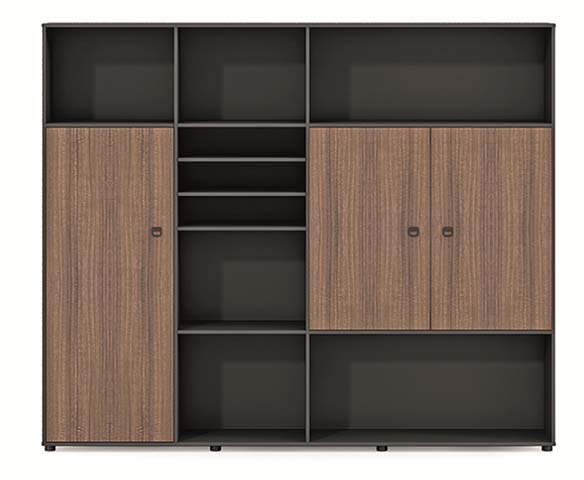 Open and Door-Combined Office Storage High Cabinet HCB-OFF-2400-400-1800-001