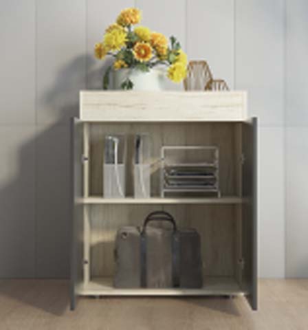 Two-Door Accent Storage Cabinet with Raised Legs and Display Top SC-2D-LW-825
