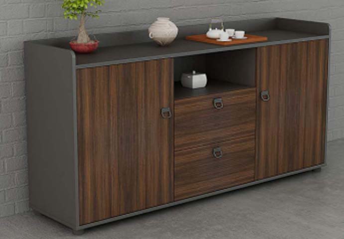 Two-Door Three-Drawer Walnut Wood Grain Sideboard SB-WAL-2D3D-1600