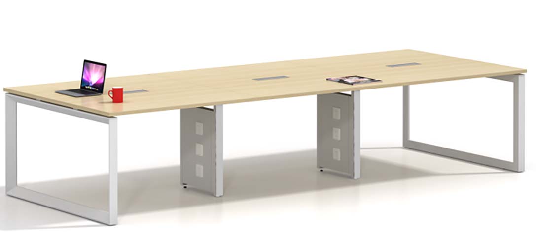 Light Wood Grain Rectangular Conference Table with Integrated Cable Management CF-RECT-3600-1200-MTL