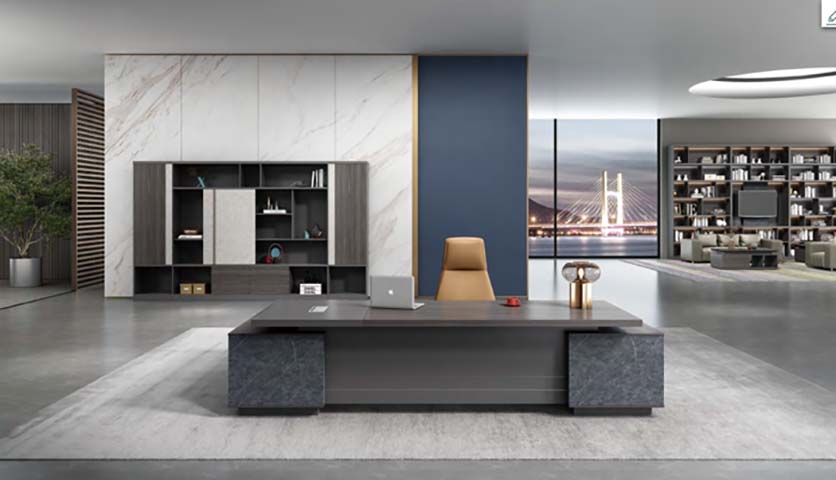 Double Block Pedestal Luxury Executive Office Desk ED-DBP-2800-DW
