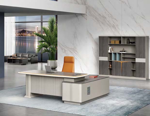 L-Shaped Executive Office Desk with Integrated Side Cabinet EXEC-L-2400-DSK